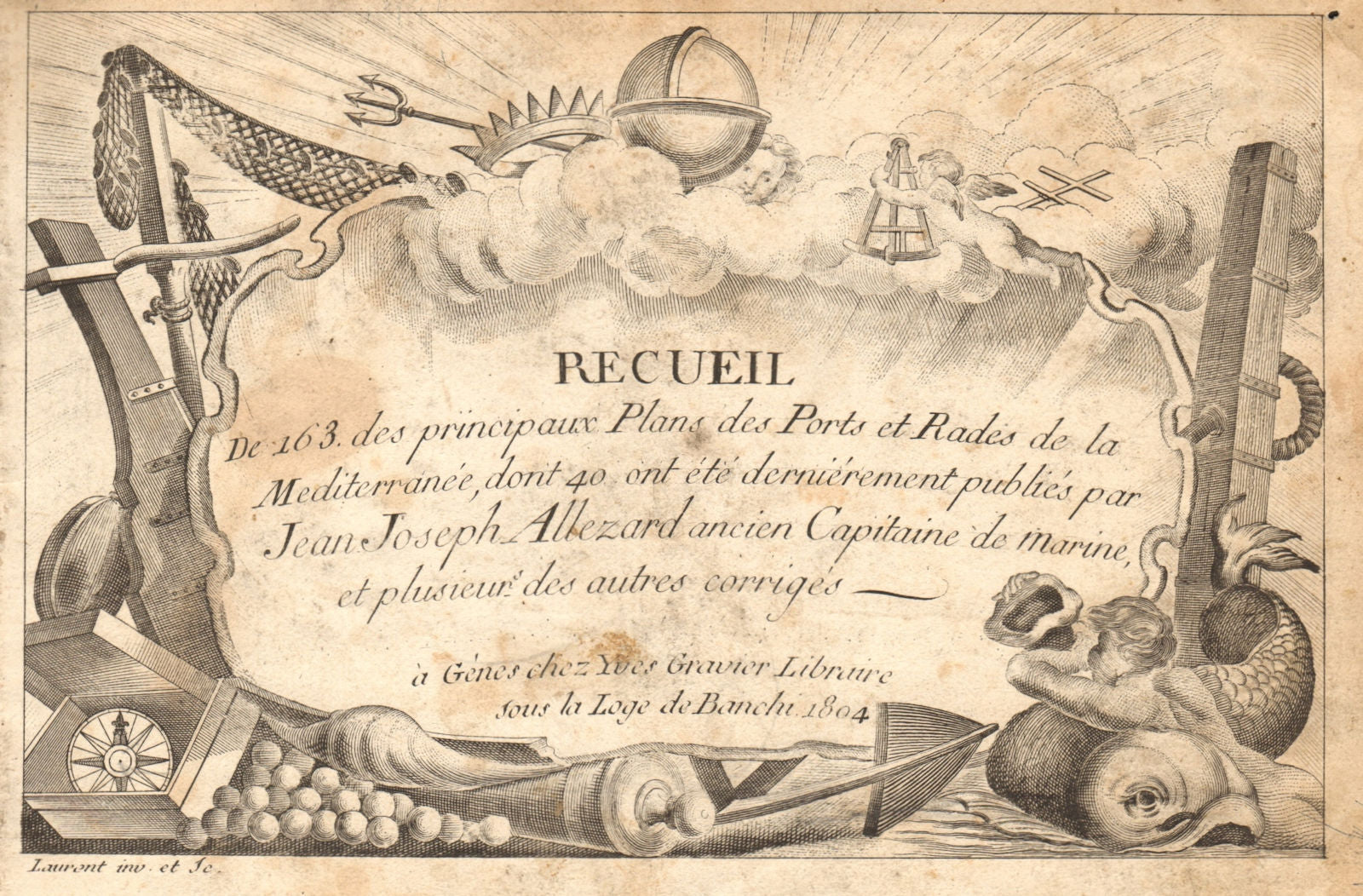 Recueil des principaux Plans des Ports & Rades… Méditerranée. Title page 1804